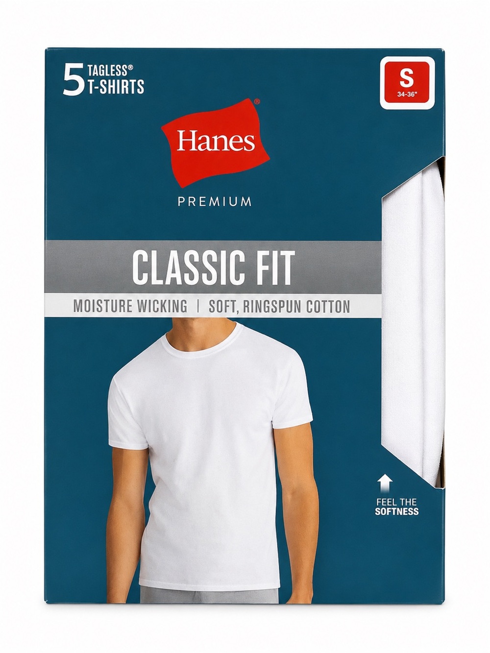 Hanes Classic Fit Tagless T-Shirt Pack - White